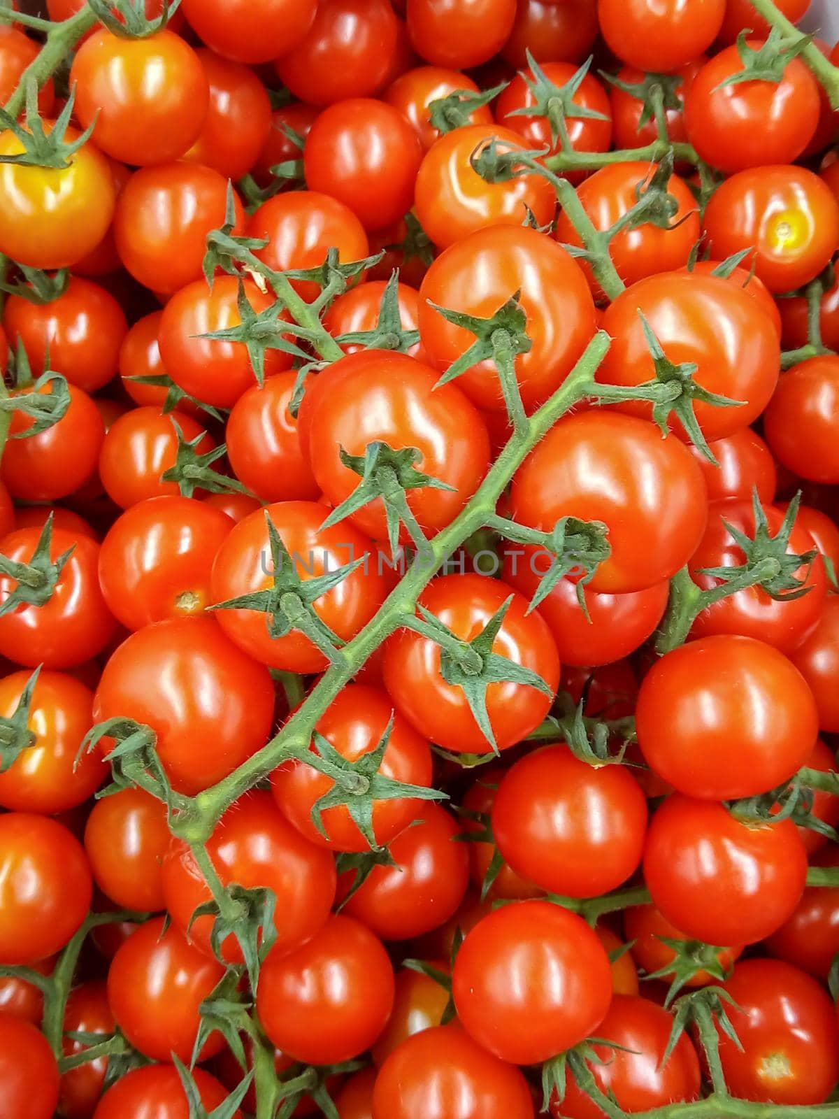 Background of beautiful and red tomatoes. Beautiful and large background and view of a large number of red beautiful and ripe tomatoes.
