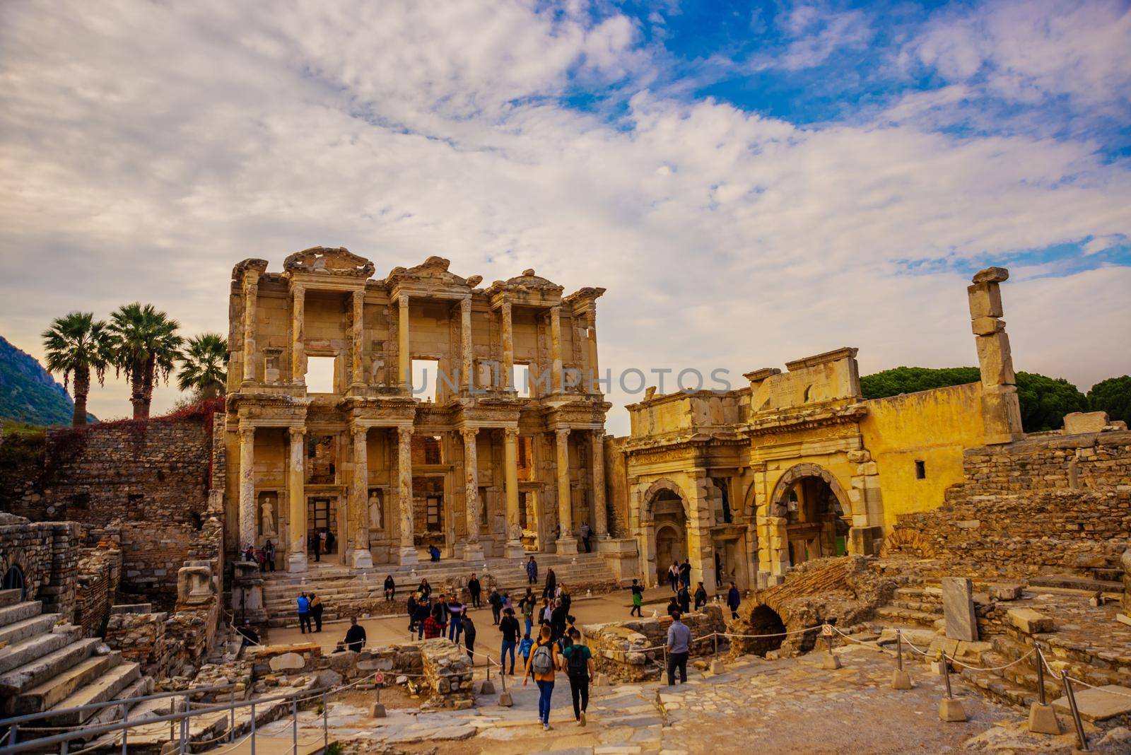 EPHESUS, SELCUK, IZMIR, TURKEY: Celsius Library in ancient city Ephesus. Most visited ancient city in Turkey.