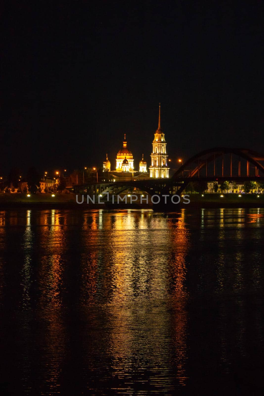 Blur photography.Factory in night time beside big river.For background by lapushka62
