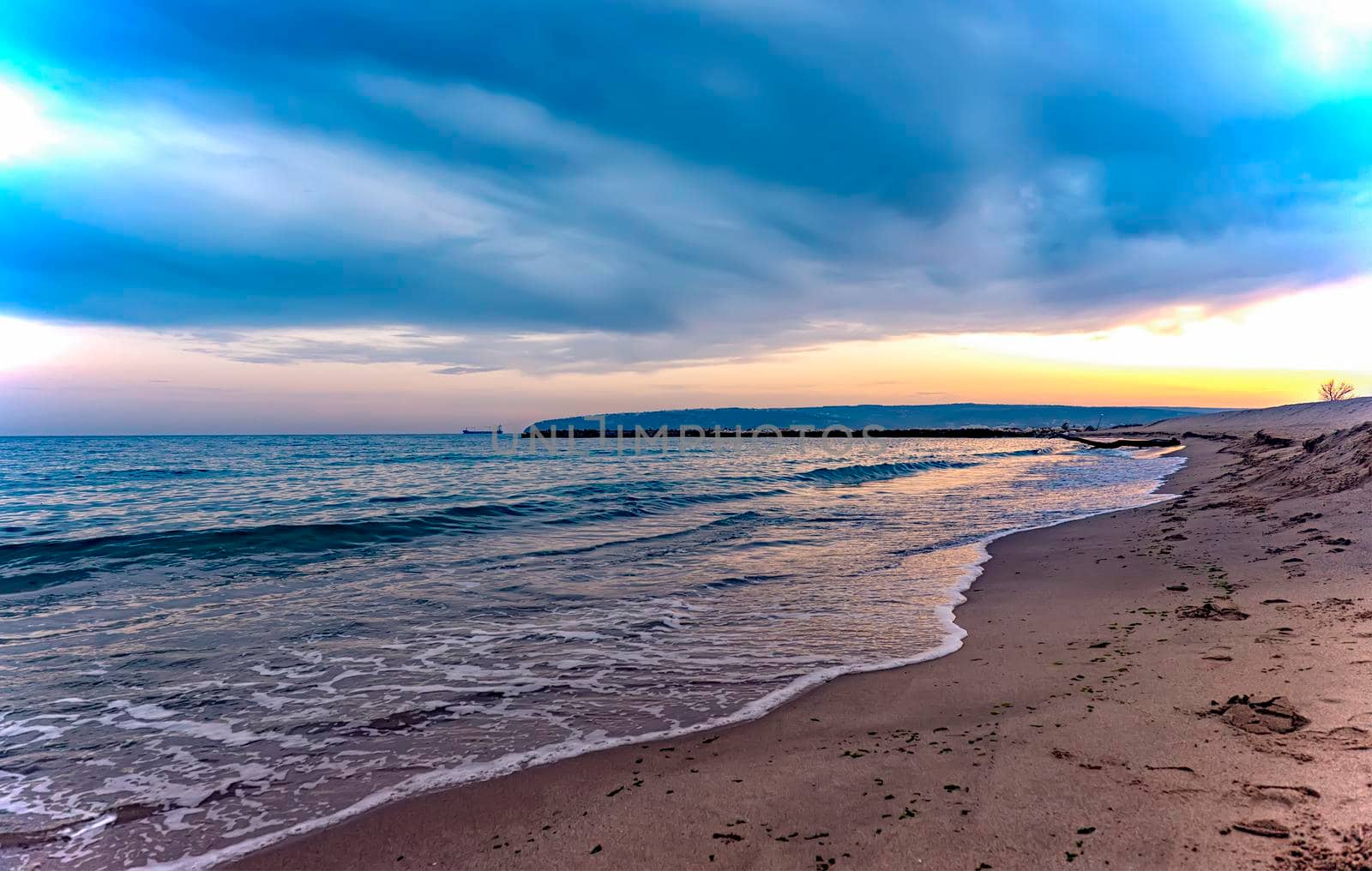 beauty evening view at Black sea coastline by EdVal