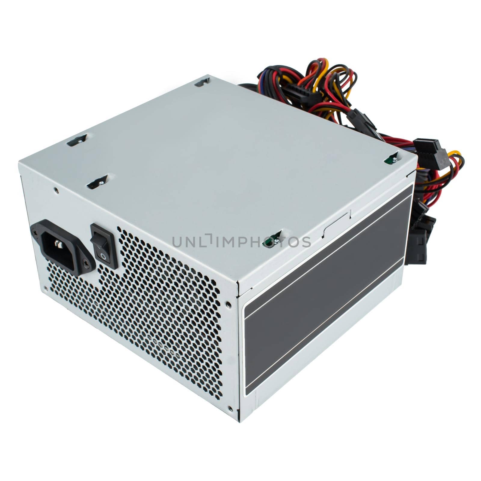 power supply for a computer isolated on a white background