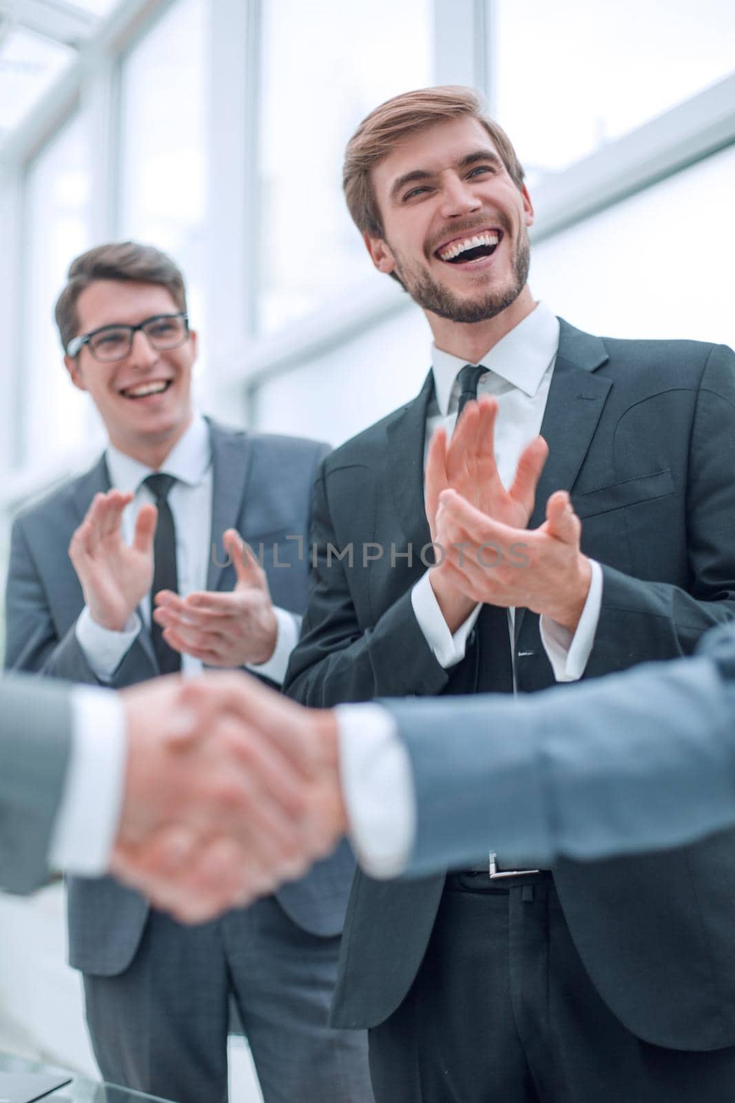 close up. business handshake of business people . photo with copy space