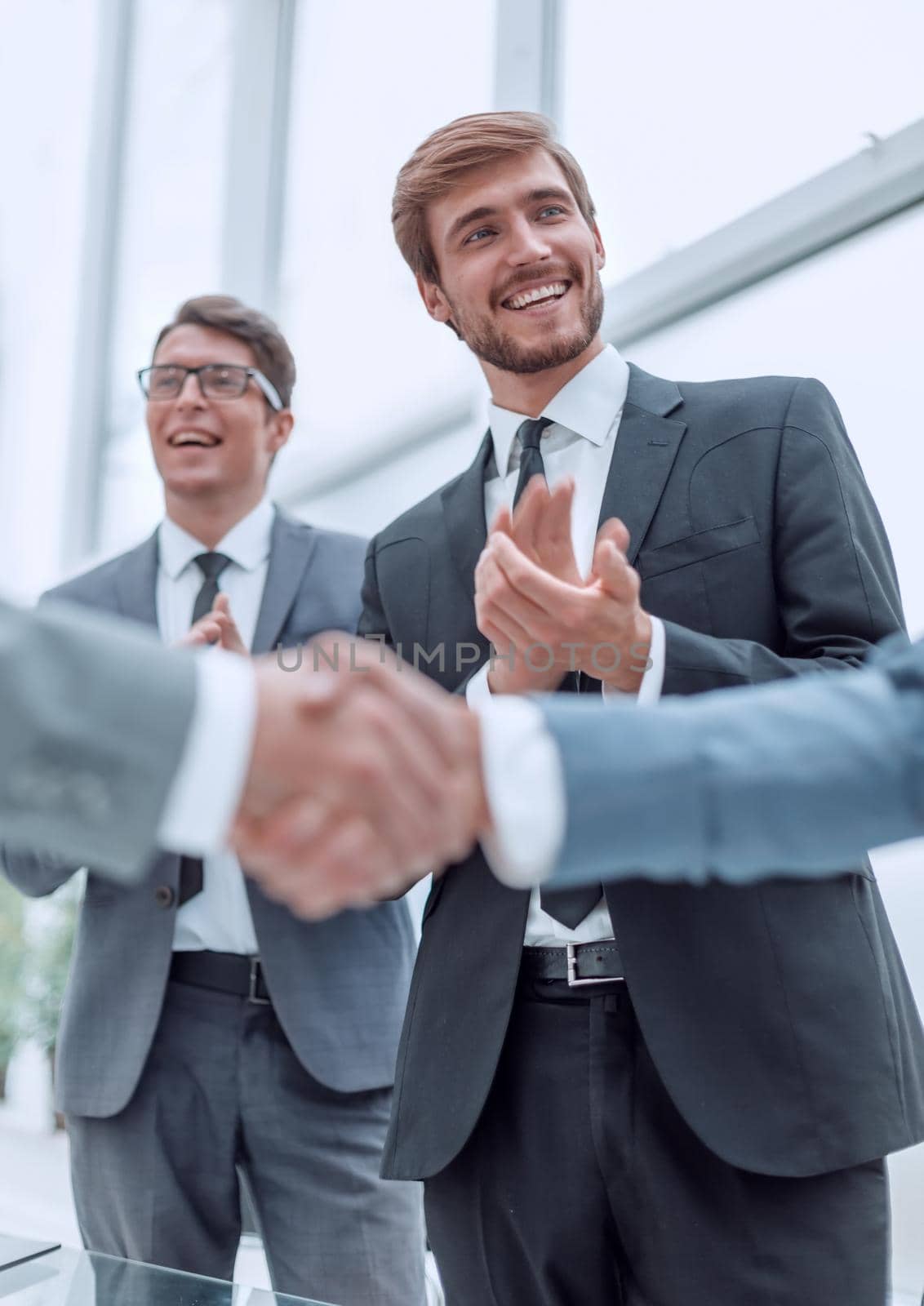 close up. business handshake of business people . photo with copy space