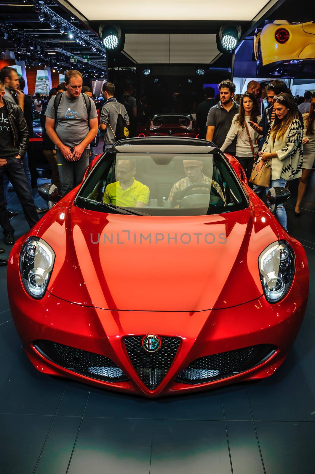FRANKFURT - SEPT 2015: Alfa Romeo 4C presented at IAA International Motor Show on September 20, 2015 in Frankfurt, Germany