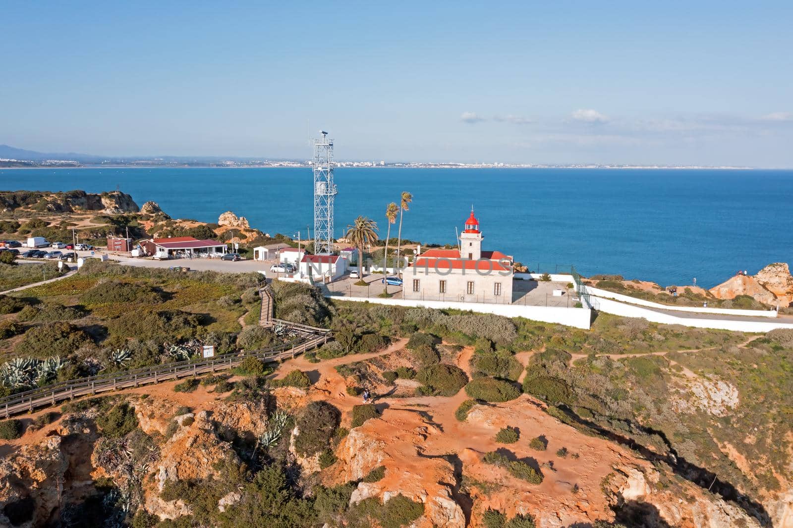 Aerial from the lighthouse at Ponte Piedade near Lagos in Portugal by devy