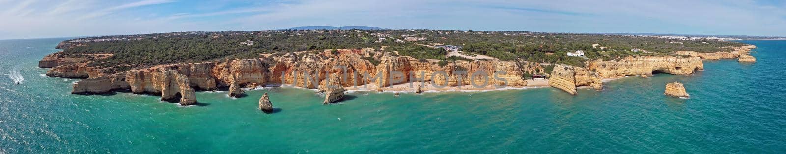 Aerial panorama from praia de Marinha in the Algarve Portugal by devy
