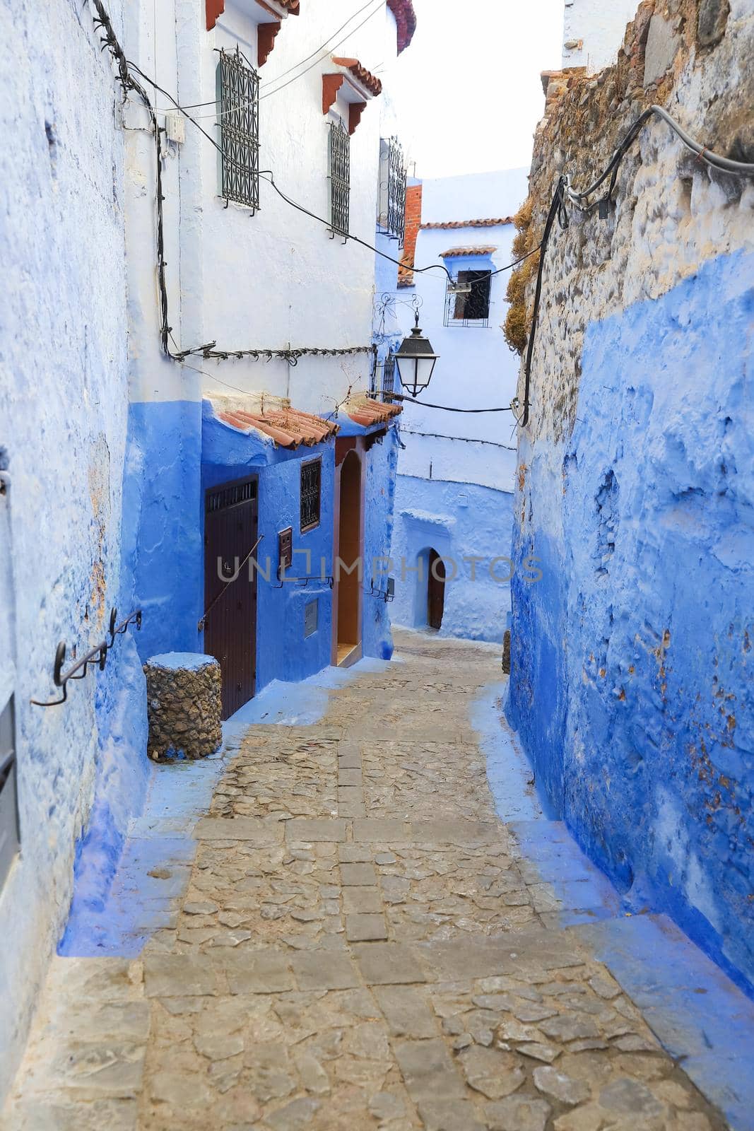 A Street in Blue Chefchaouen City, Morocco