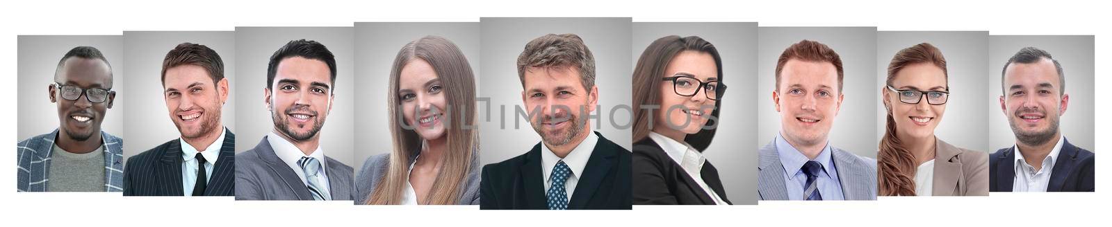 panoramic collage of portraits of young entrepreneurs. by asdf