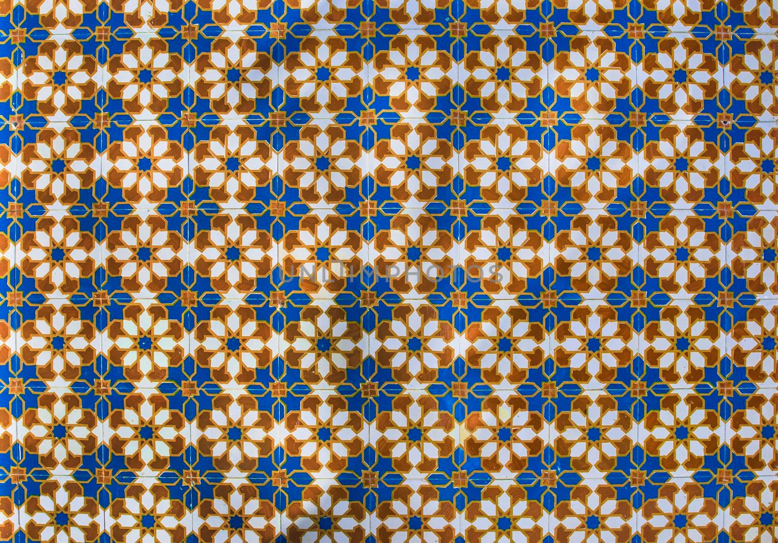 Portuguese azulejo tiles. Color pattern. Watercolor seamless pattern