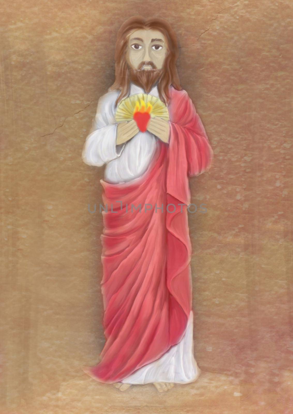 Sacred Heart of Jesus illustration by JackyBrown