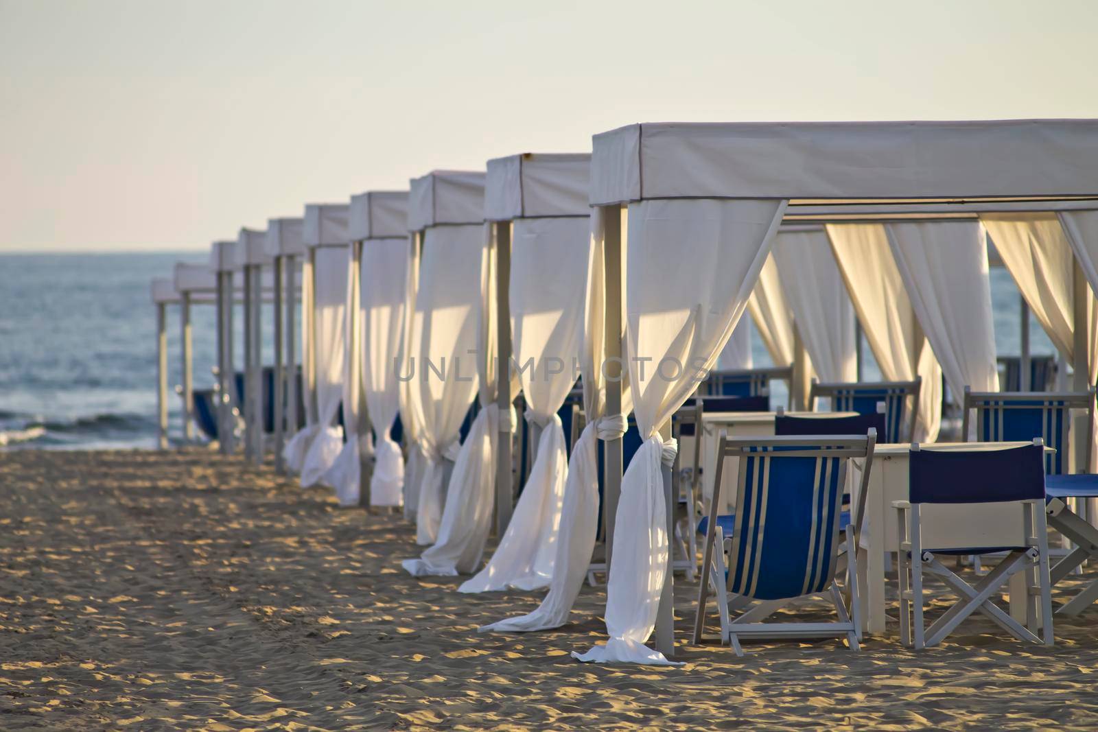 Beach tents in Forte dei Marmi smart and elegant posh vacation and holidays