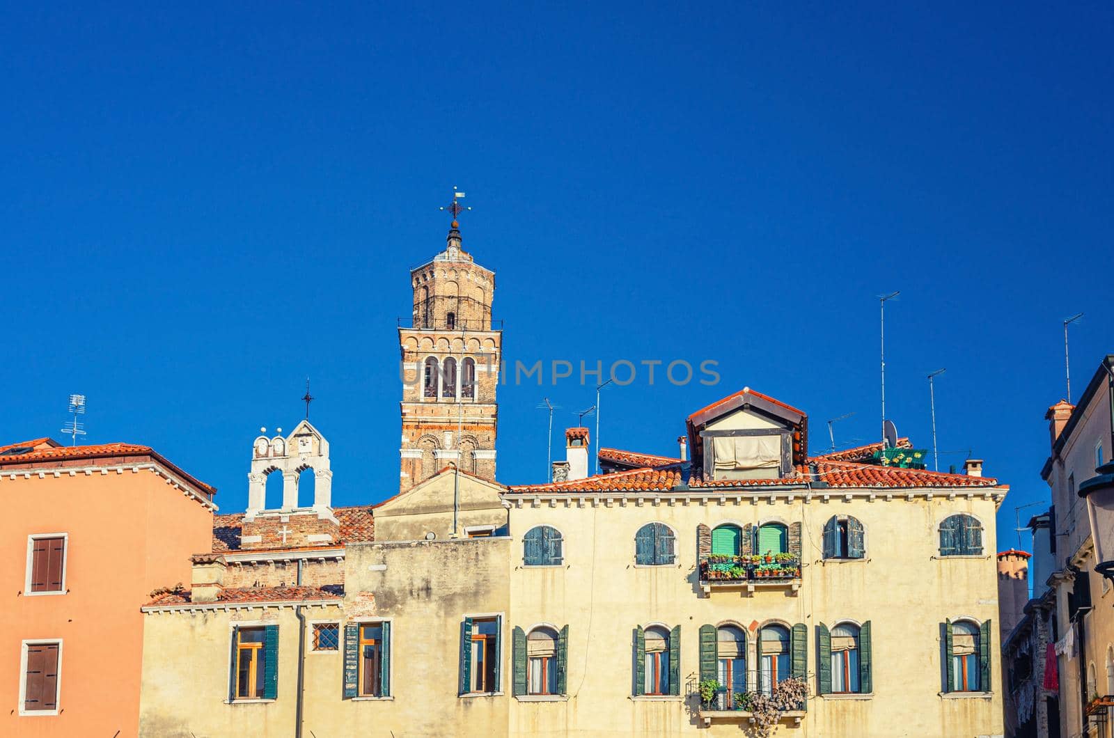 Campo Santo Stefano square with typical italian buildings of Venetian architecture by Aliaksandr_Antanovich