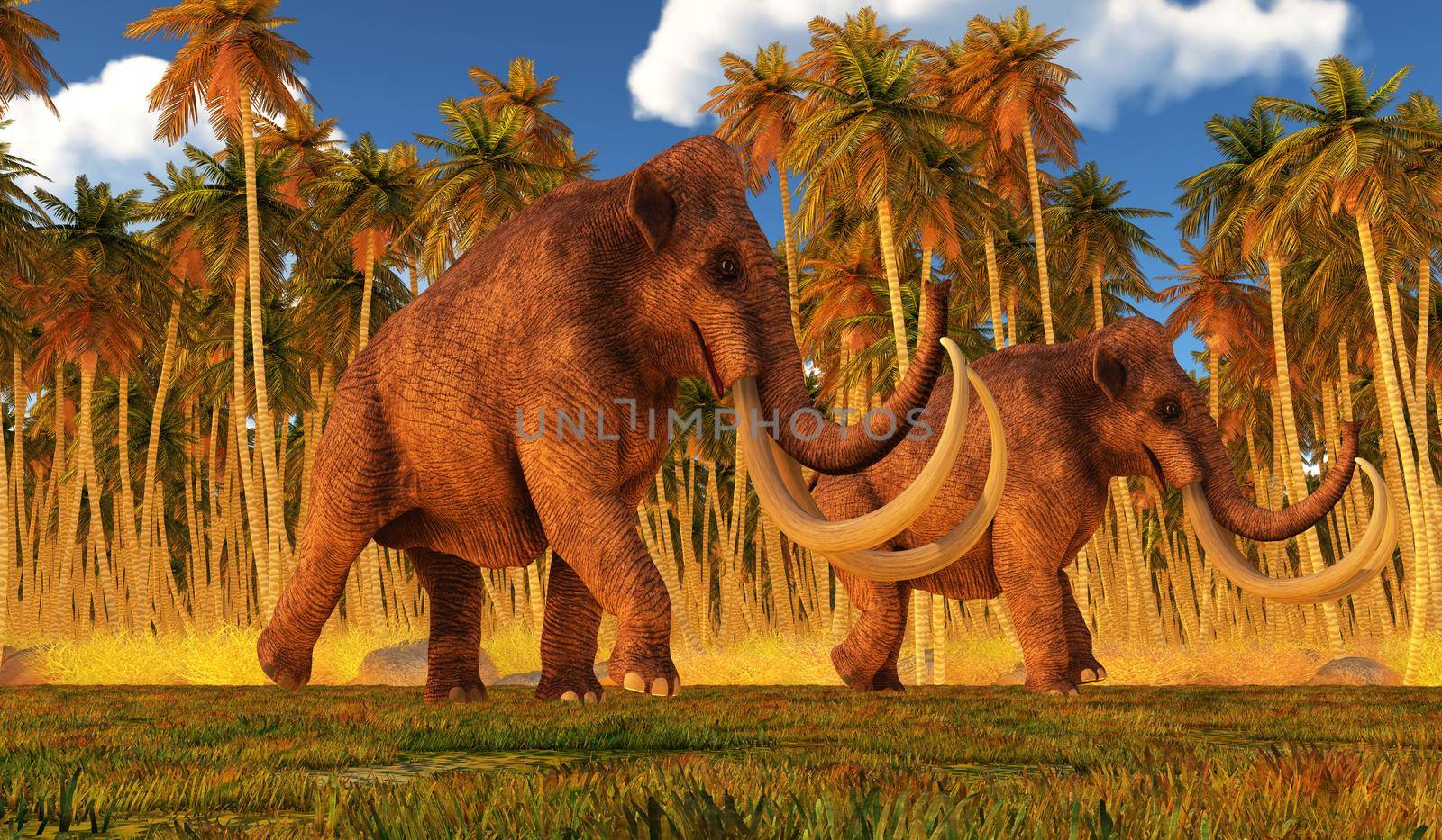 The Columbian Mammoth was a herbivorous elephant that lived in North America during the Pleistocene Era.