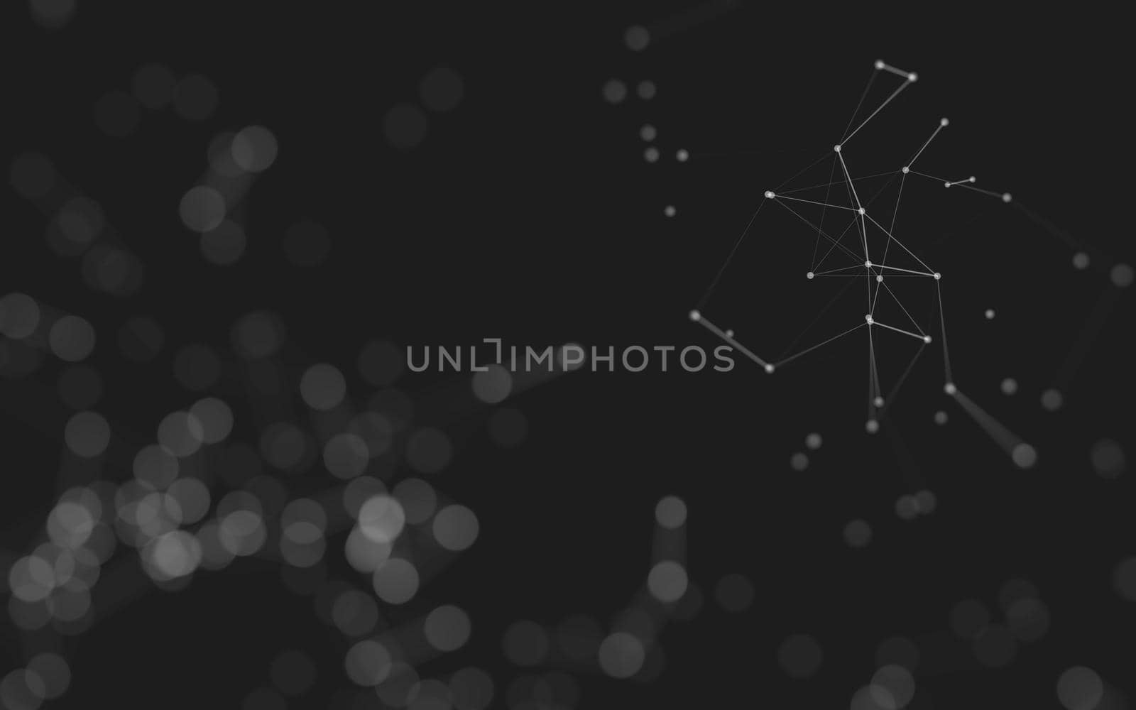 Abstract background. Molecules technology with polygonal shapes, connecting dots and lines. Connection structure. Big data visualization. 