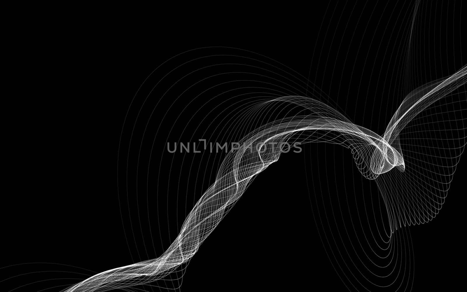 Dark abstract background with a glowing abstract waves by teerawit