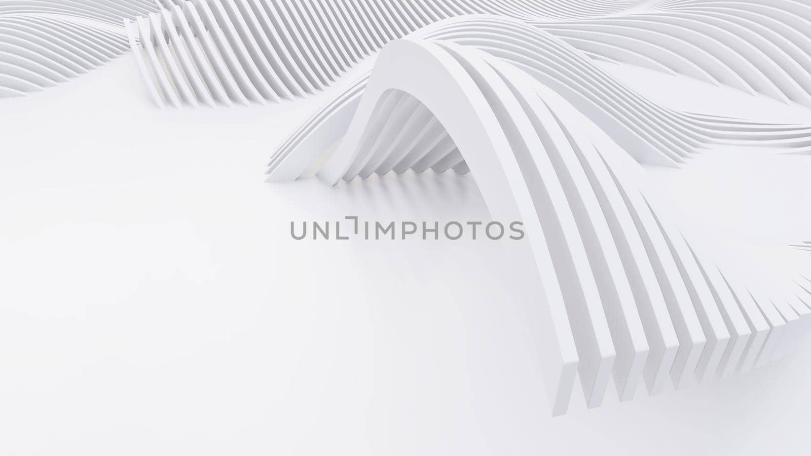 Abstract Curved Shapes. White Circular Background. Abstract background. 3d illustration