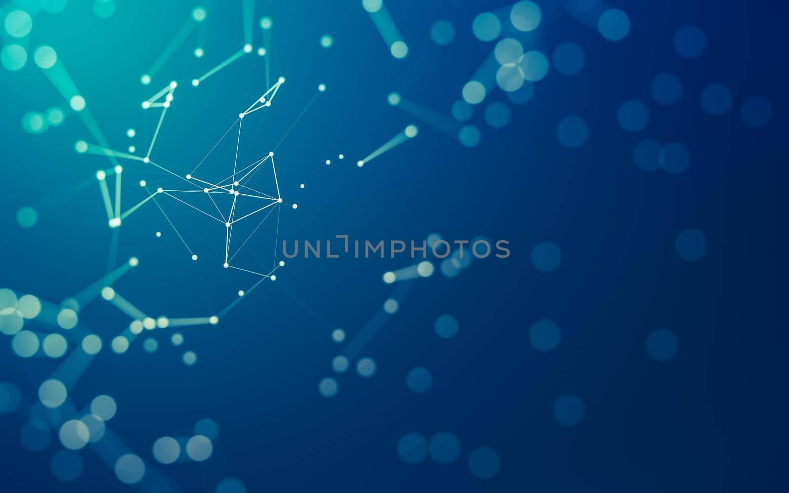 Abstract background. Molecules technology with polygonal shapes, connecting dots and lines. Connection structure. Big data visualization.