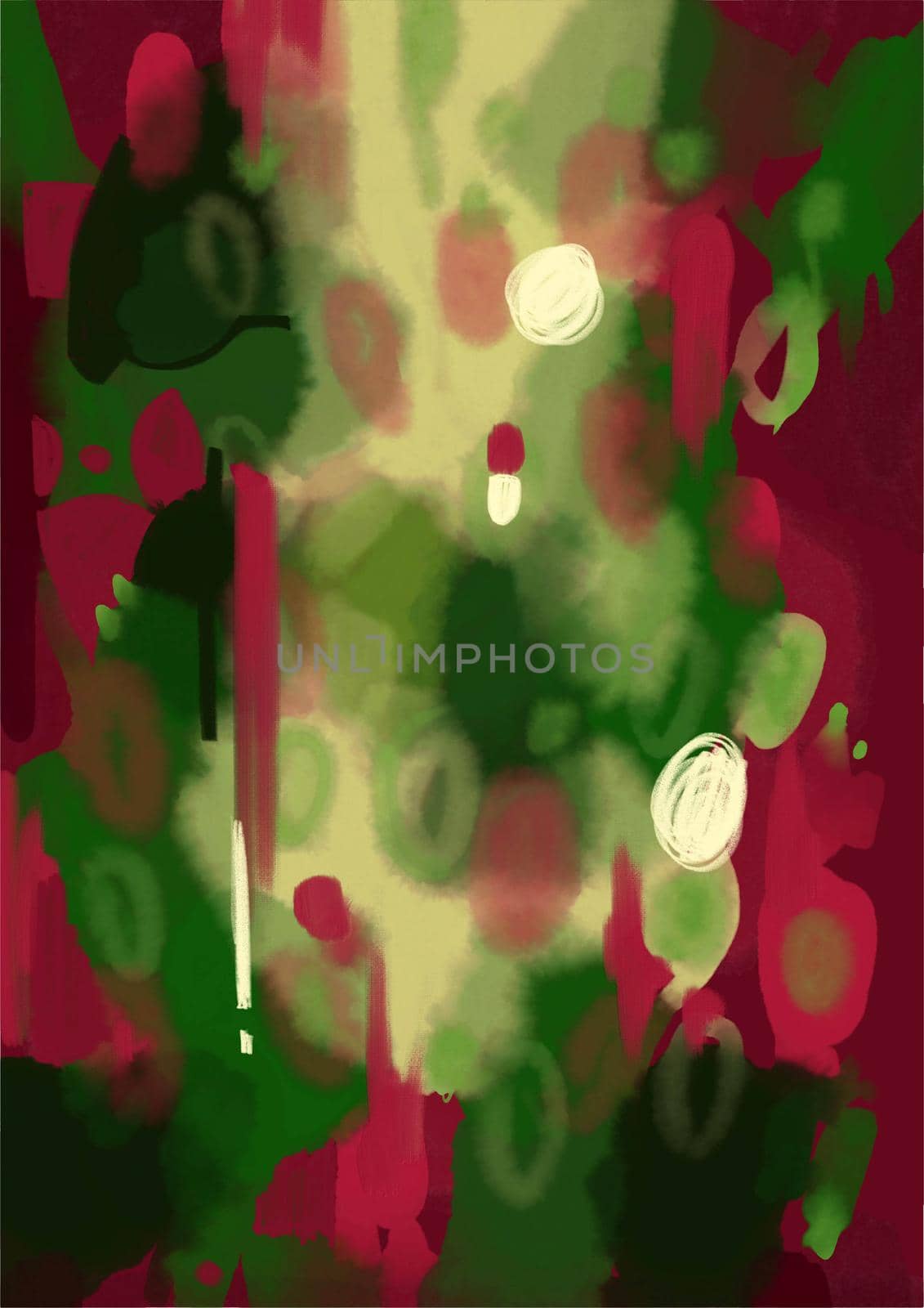 Art, oil painting, modern abstraction. The brush strokes are green and pink, it looks like flowers. A picture for the design of a stylish and fashionable interior.