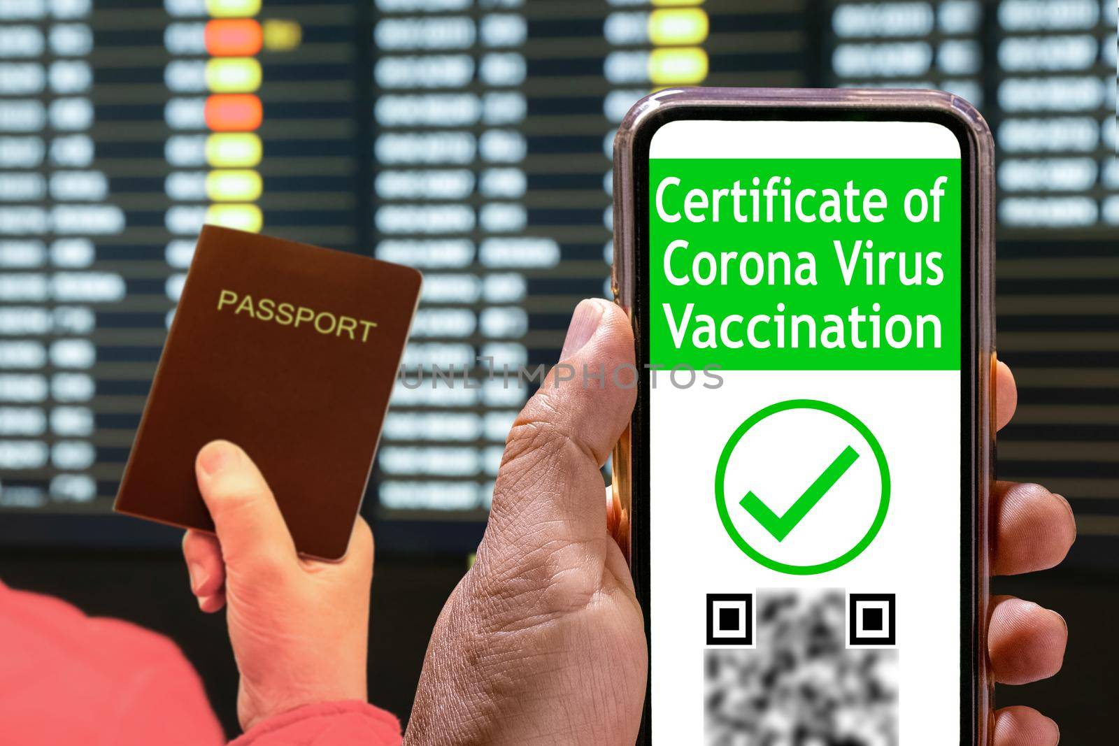 Digital Covid vaccination certificate or vaccine passports  on moble phone. by toa55