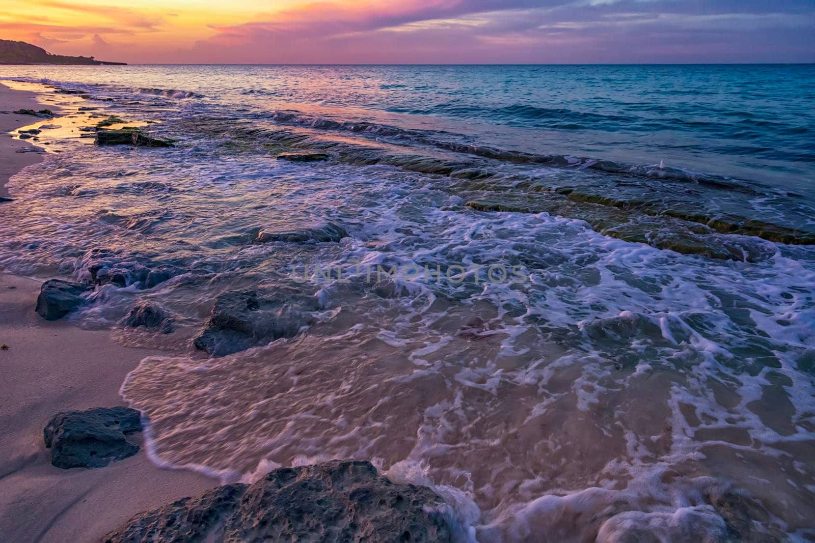 An incredible feeling at the shore of the Atlantic ocean in anticipation of sunset, Cuba