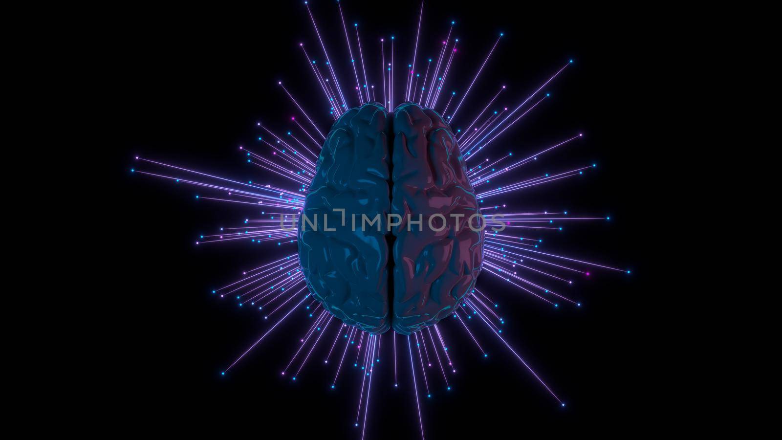 Abstract Human Brain activity visualization with traces and particles by bawan