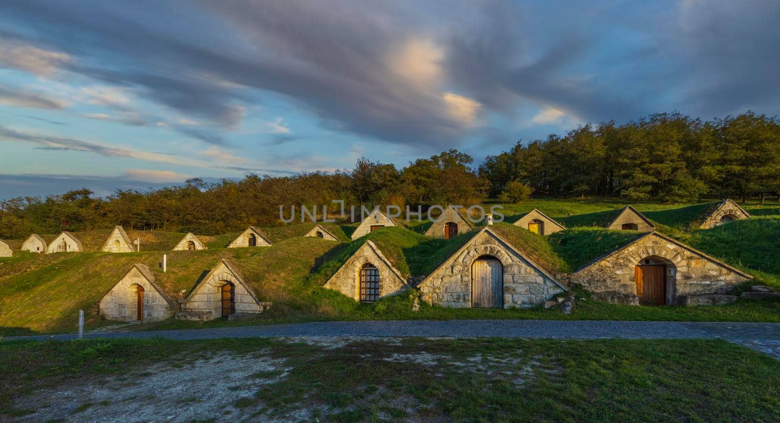 Autumnal Gombos-hegyi pincesor in Hercegkut, UNESCO site, Great Plain, North Hungary