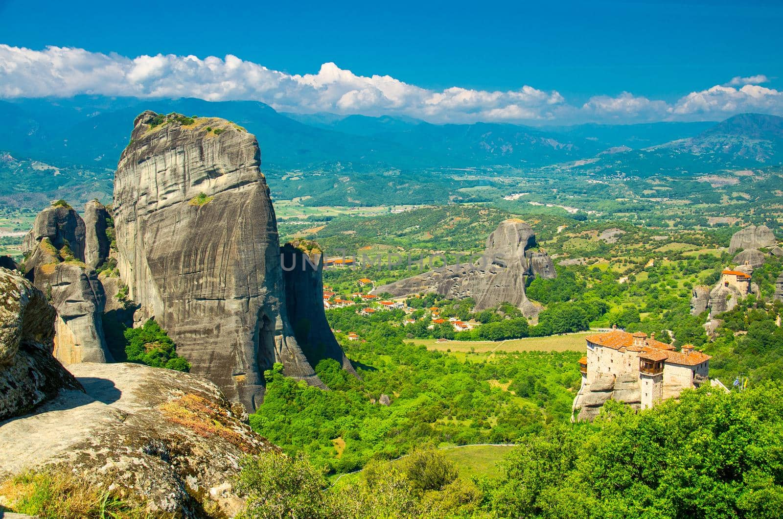 Meteora Monasteries Holy Monastery of Rousanou on the top of rock near Kalabaka, Greece