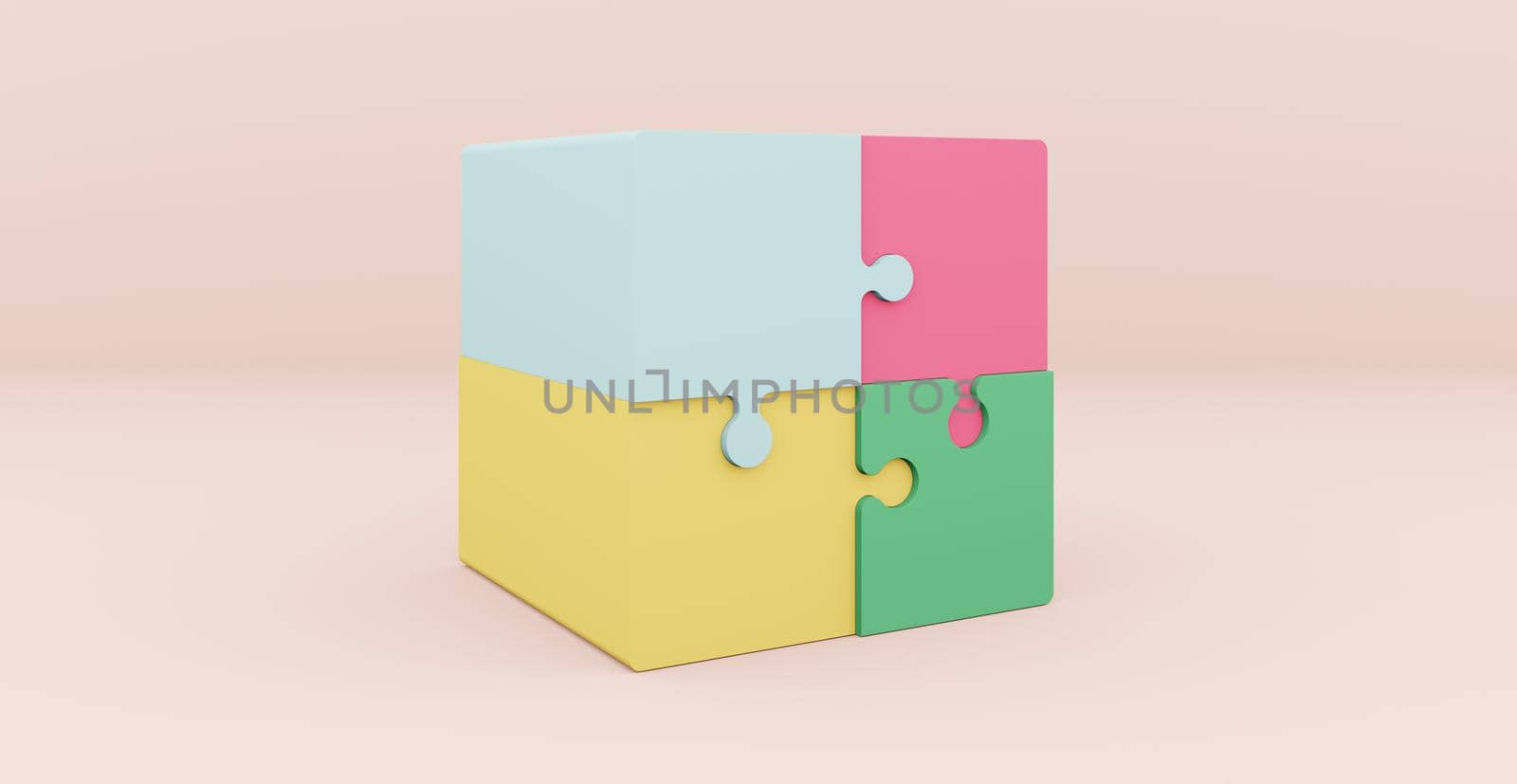 3d rendering background with abstract podium and wall scene background. Composition for product presentation, brand, product advertising. Puzzle background.