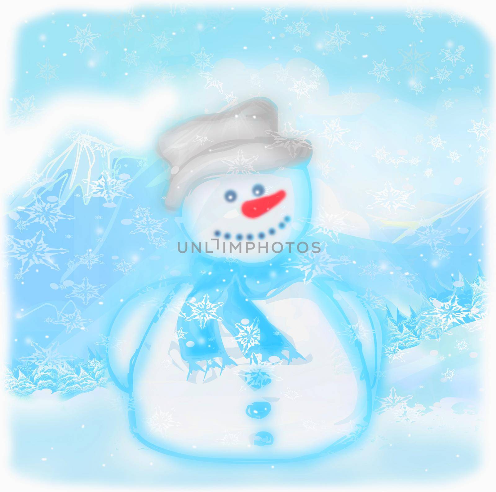 Happy snowman by JackyBrown