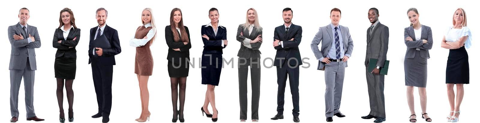 group of successful business people isolated on white background