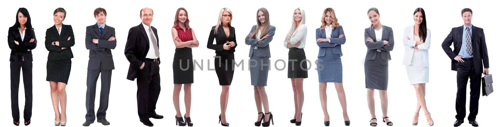 group of successful business people isolated on white background