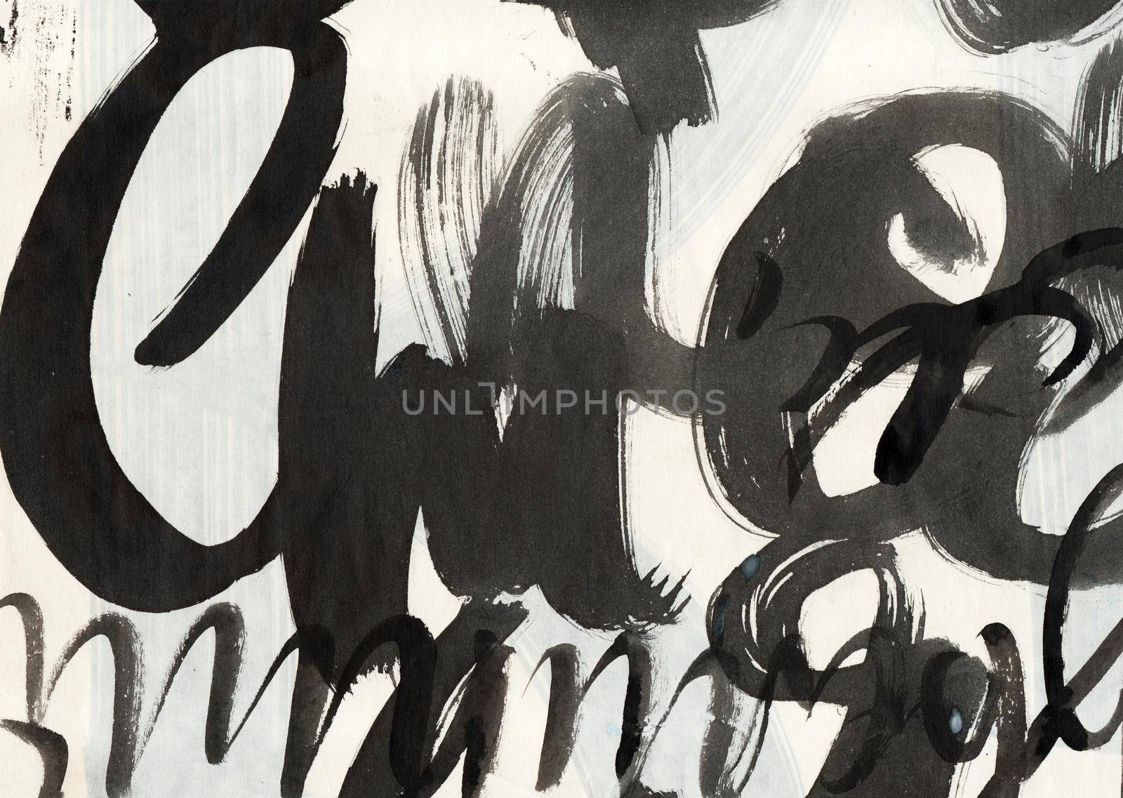 Abstract background with brush strokes, expressive calligraphy with elements of letters by maclura