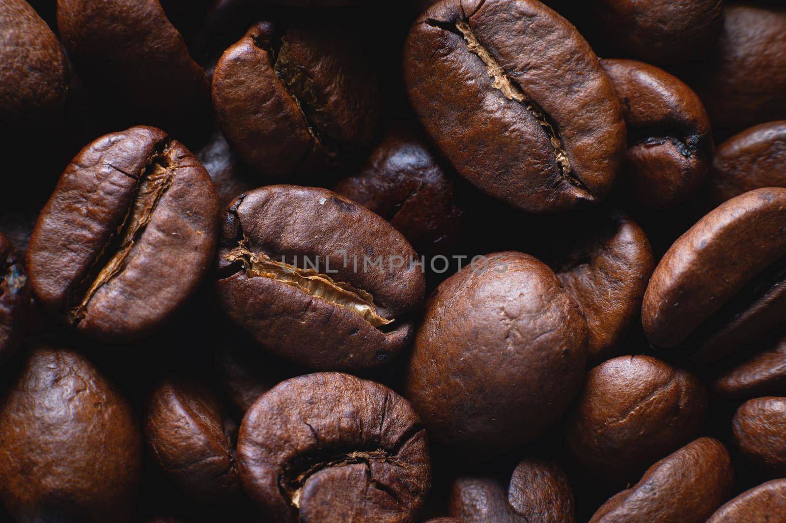 Extreme macro Coffee beans close up for background in shallow depth of field. macro photography by yanik88