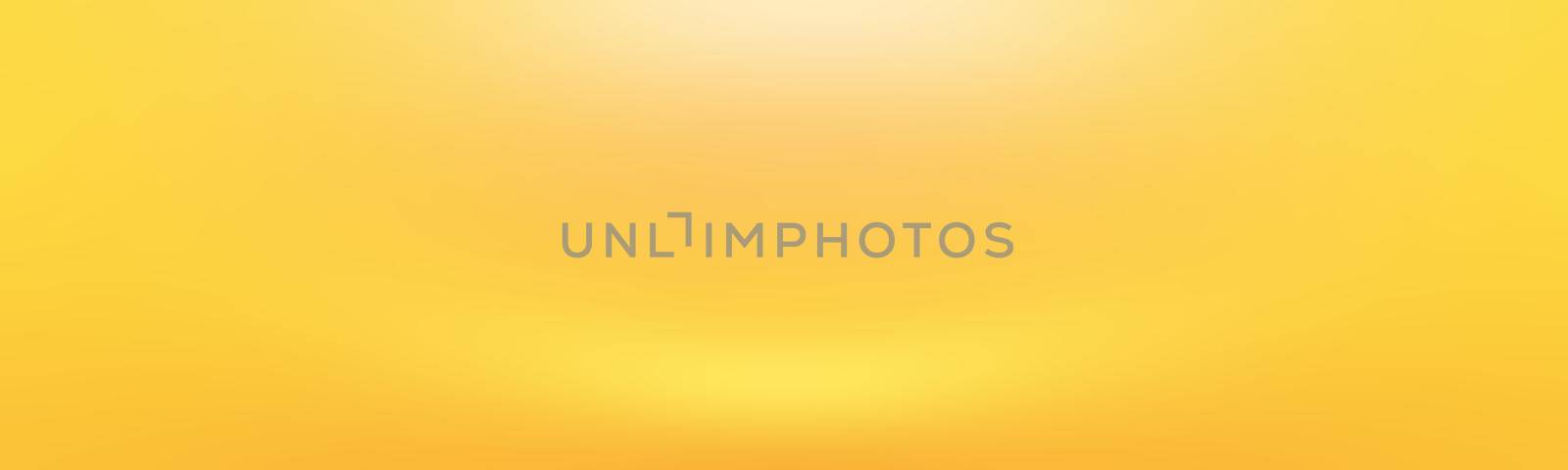 Abstract solid of shining yellow gradient studio wall room background. by Benzoix