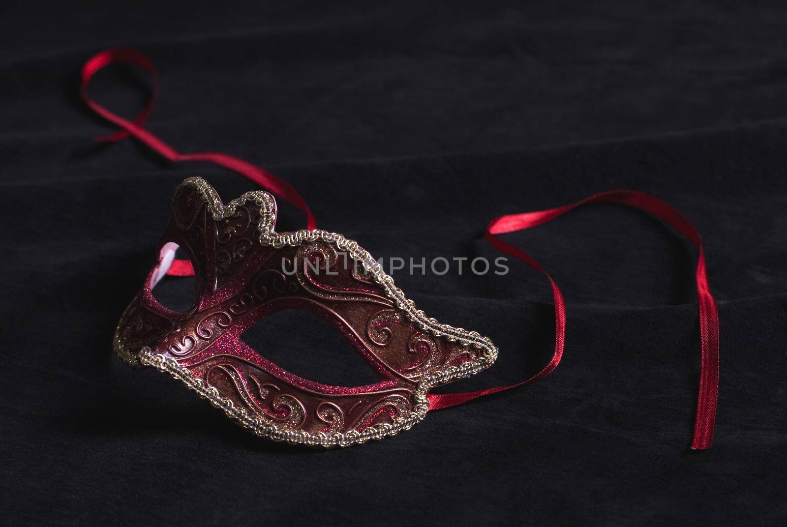 mask in red and black silhouette by rivertime