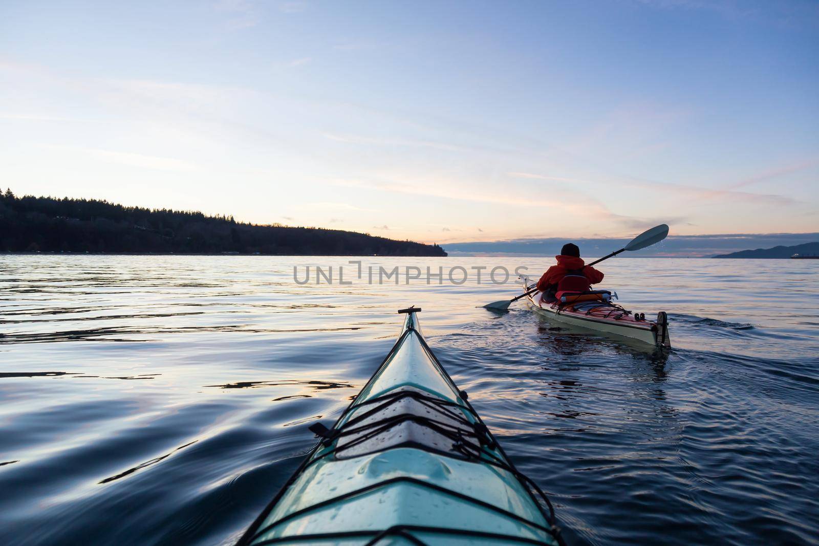 Ocean Kayaking during Sunset by edb3_16