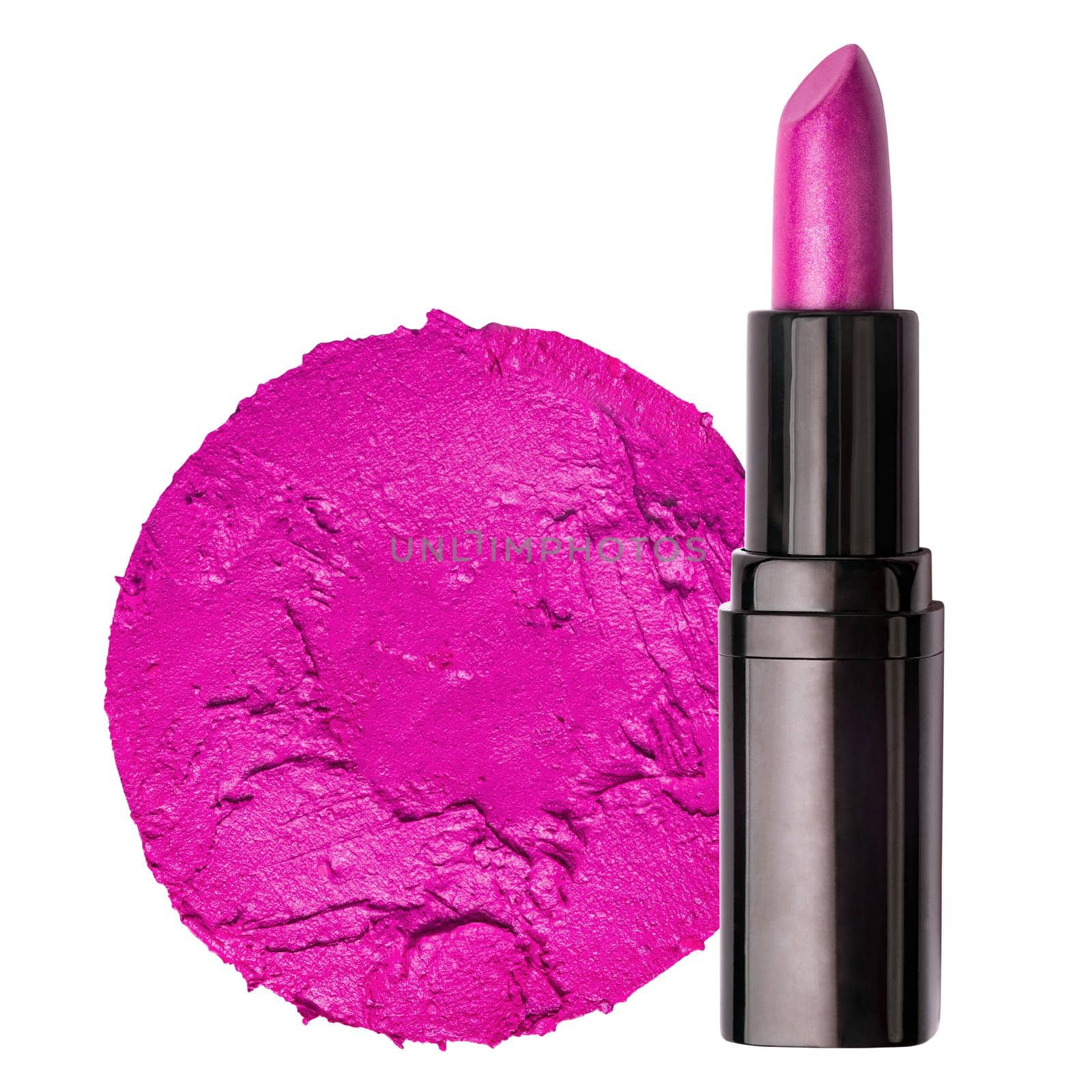 Purple lipstick with a lipstick swatch isolated on a white background by dmitryz