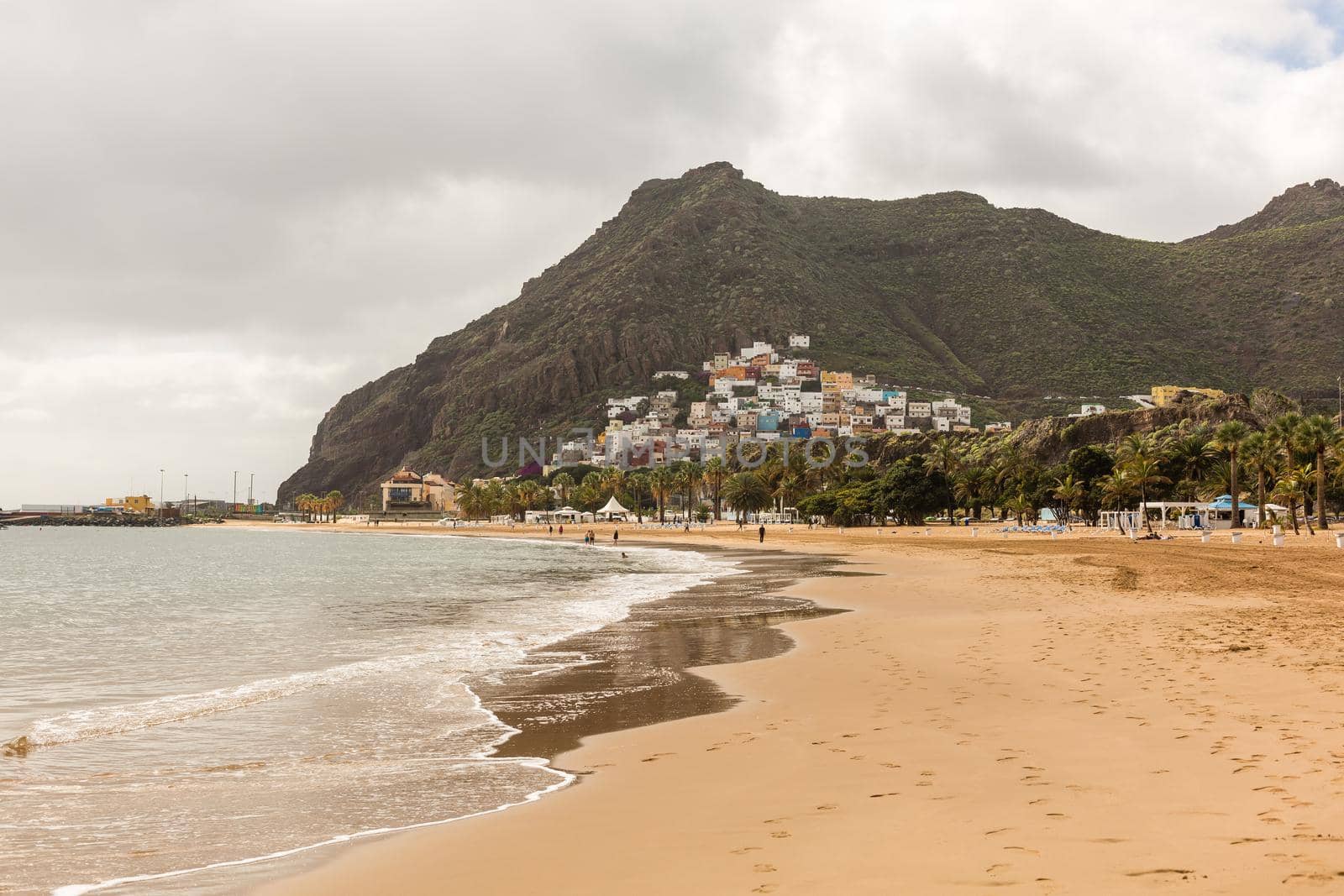 view on Teresitas beach near Santa Cruz de Tenerife on Canary islands, Spain. by Andelov13