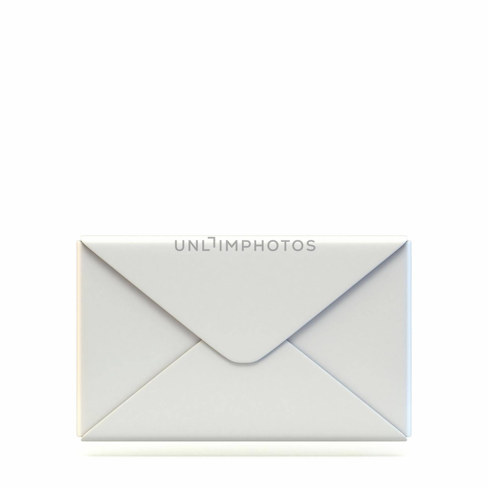 Mail icon closed envelope 3D render illustration isolated on white background