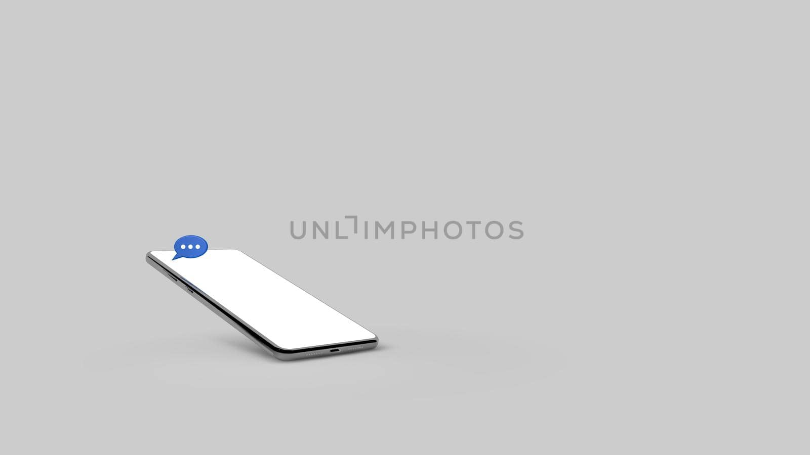 3d render of a smartphone from which messages and likes are sent. by N_Design