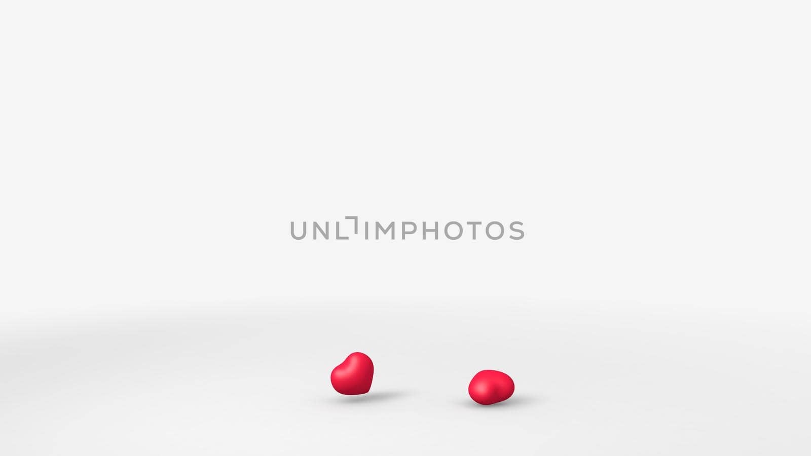 3D rendering of a postcard with red small hearts. by N_Design