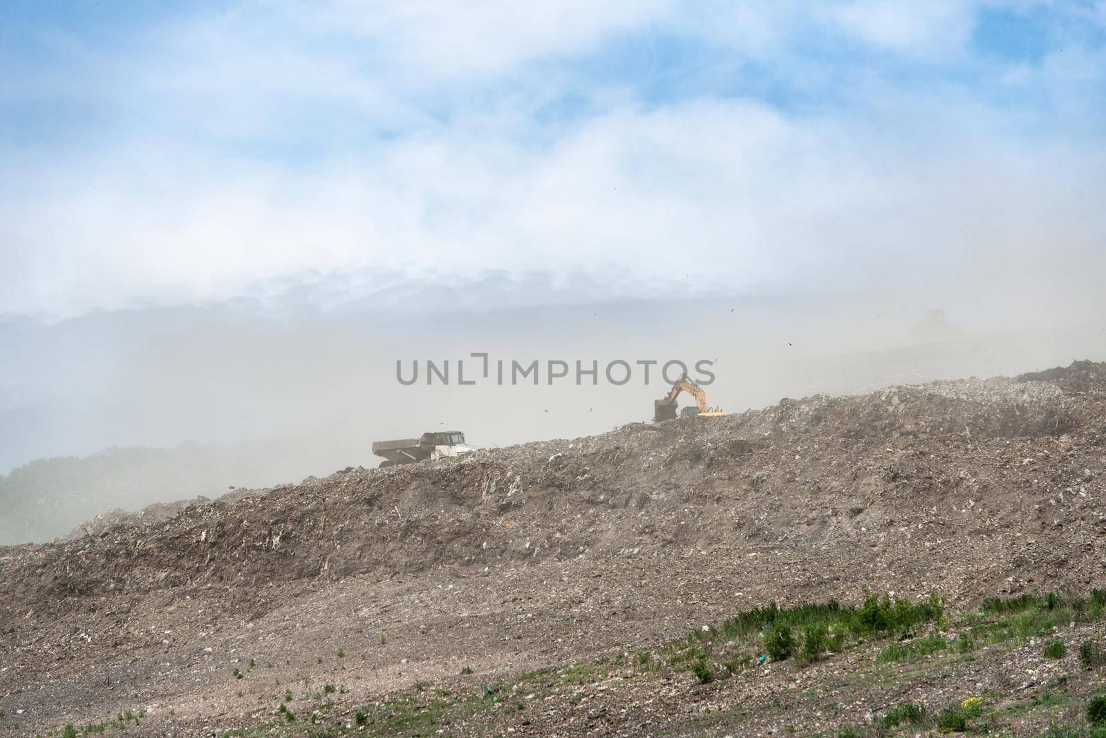 excavators and other equipment works at the landfill by Ashtray25