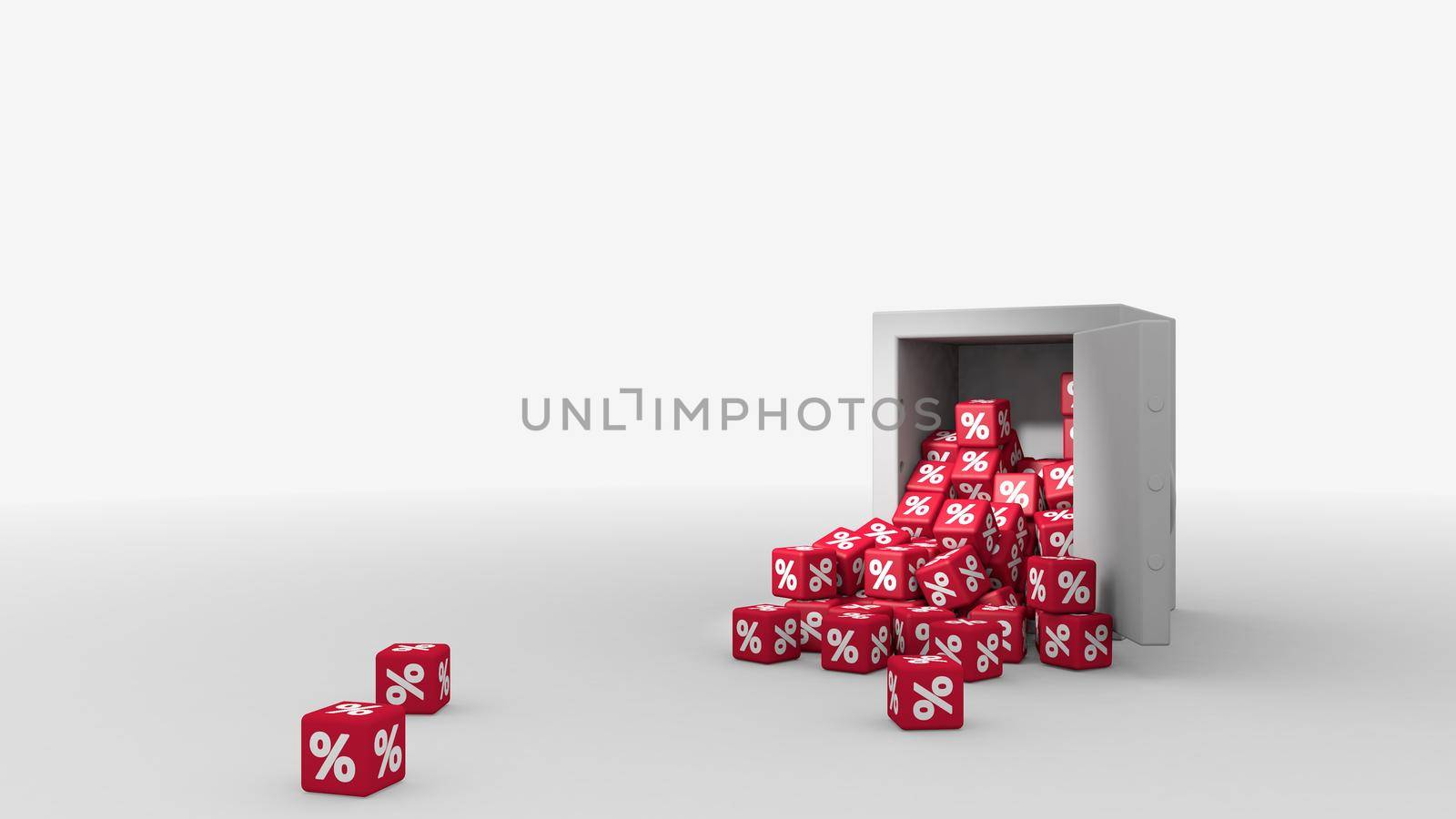 3d render of opening a safe, from which savings are falling. by N_Design