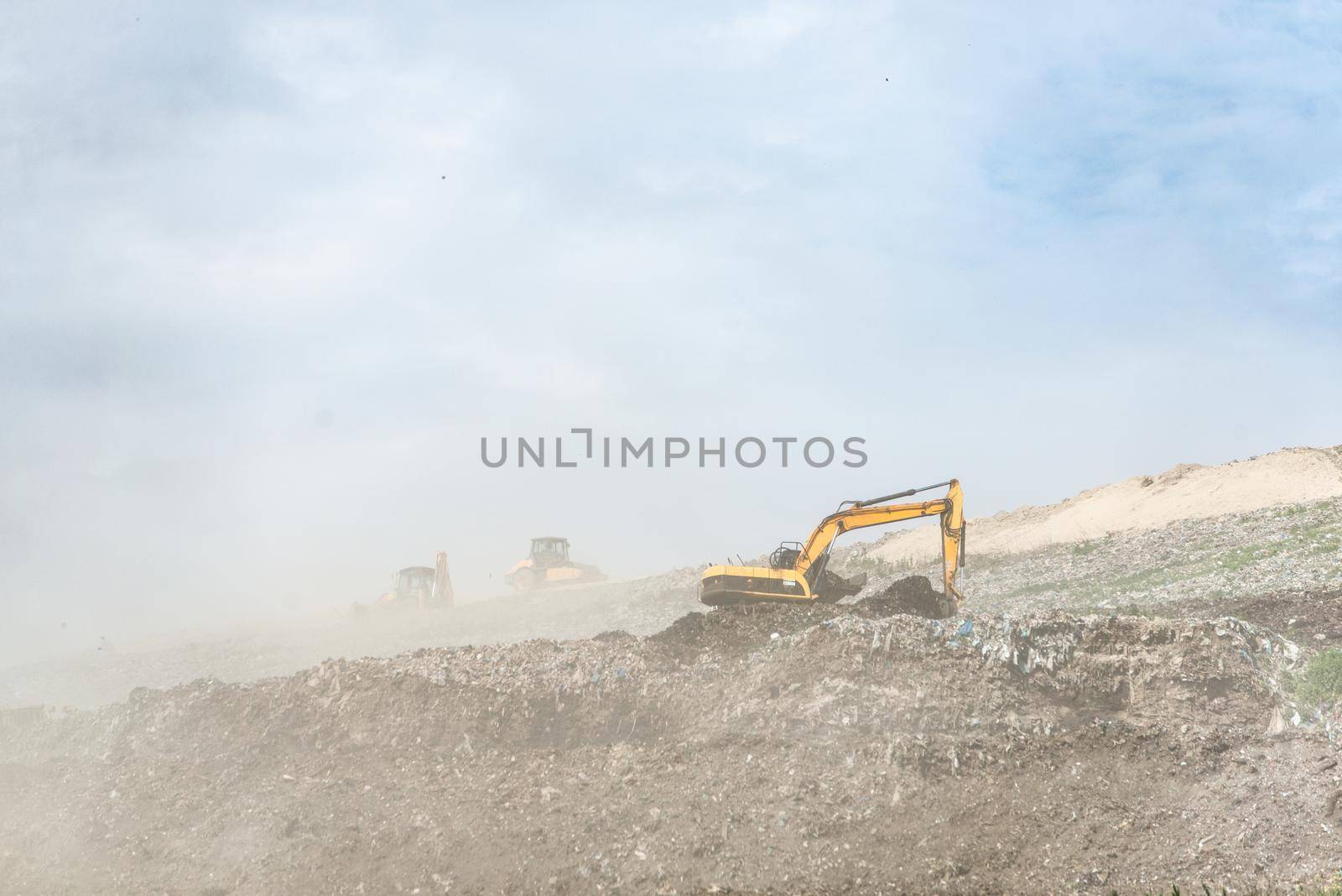 excavators and other equipment works at the landfill by Ashtray25