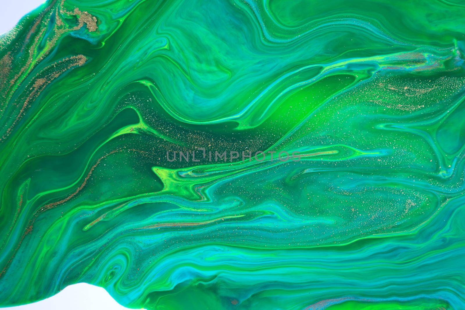 Green marble abstract acrylic background. Marbly artwork texture