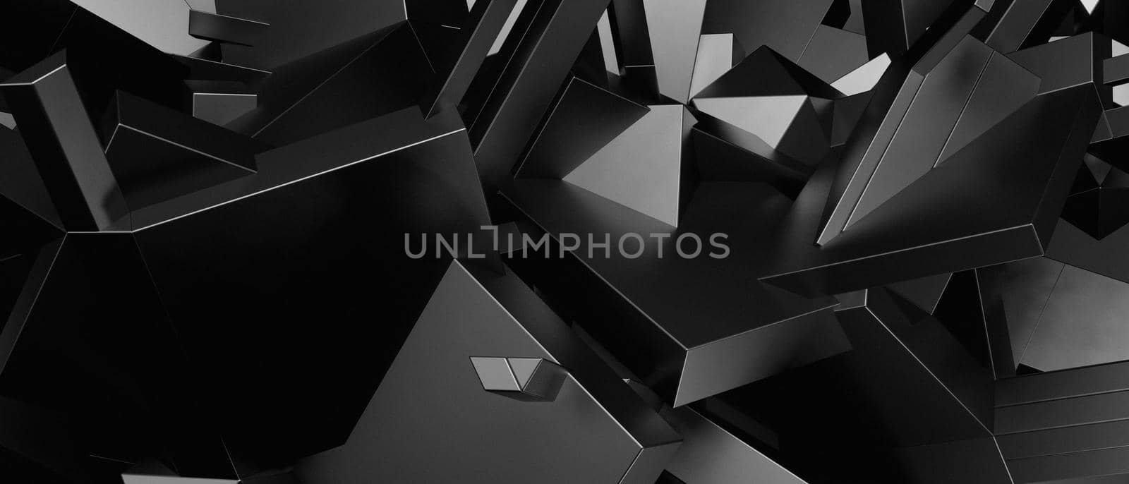 Abstract Luxurious 3D SciFi Chaos Trendy Futuristic Gray Banner Background Wallpaper 3D Render