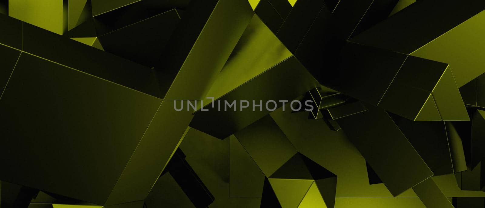 Abstract Elegant Futuristic Block Cubes Future Dark Green 3D Background 3D Render