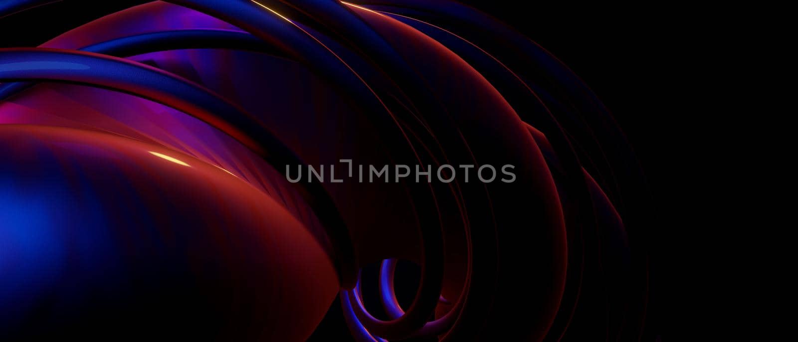 Imaginative Abstract Shapes Irridescent BluePurple Banner Background 3D Render by yay_lmrb