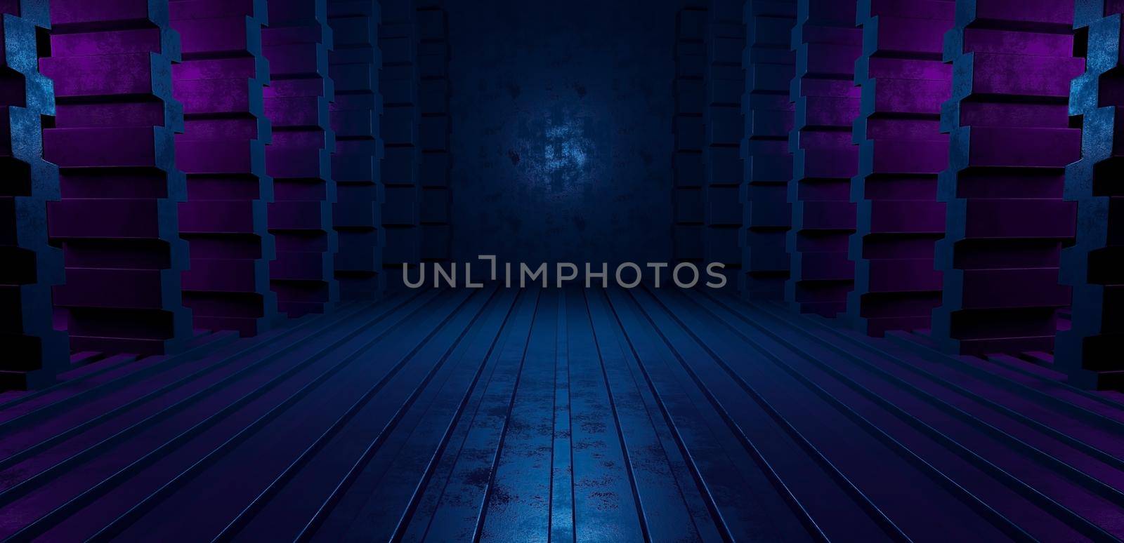 Abstract Empty Dark Scene With Laser Lights Dim Blue Turquoise Banner Background 3D Render by yay_lmrb