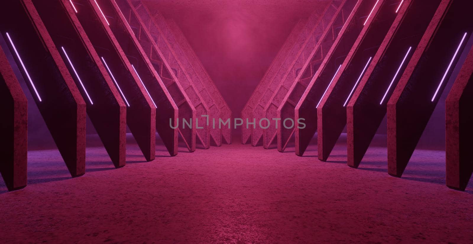 Festive OuterSpace Empty Cinematic Volumetrics Maroon Brown Design Banner Background 3D Illustration